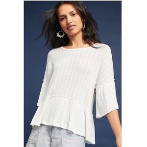 Anthropologie Moon River Ivory Knit Peplum Top - SOLD